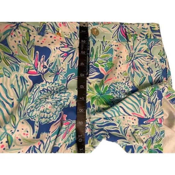 NWT Lilly Pulitzer Coastal Blue Lion Around Stretch Knit Shorts w/ Pockets Sz 4 - Picture 13 of 15